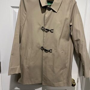 Woman’s Classic Tan Trench Coat with Toggle Closures